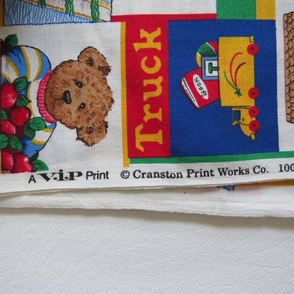 A V.I.P. Print Cranston Print Works Co Vintage Let’s Play Fabric 1980 - Picture 4 of 7